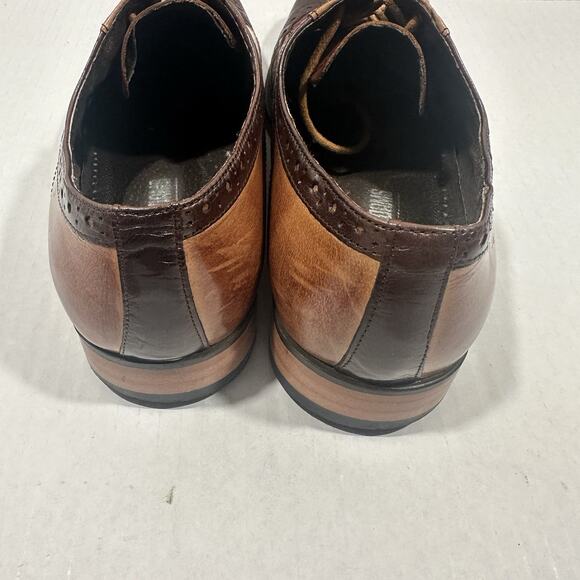 Stacy Adams Men's Wingtip Oxford Dress Shoes 8.5M 2-Tone Leather Brogue - Picture 6 of 16